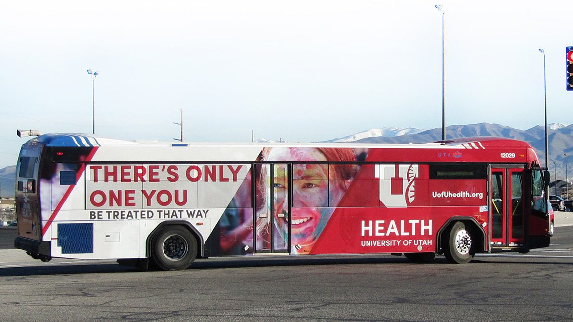 Advertisement On A Bus For University Of Utah Health