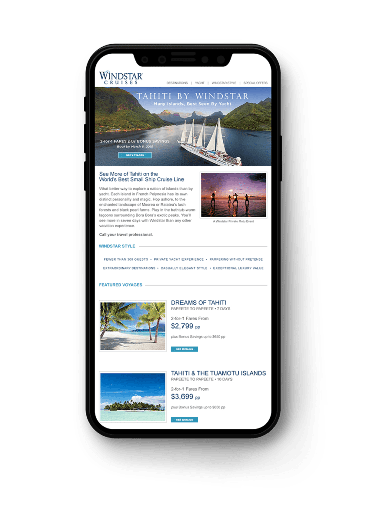 Windstar Cruises: Mobile View - 1