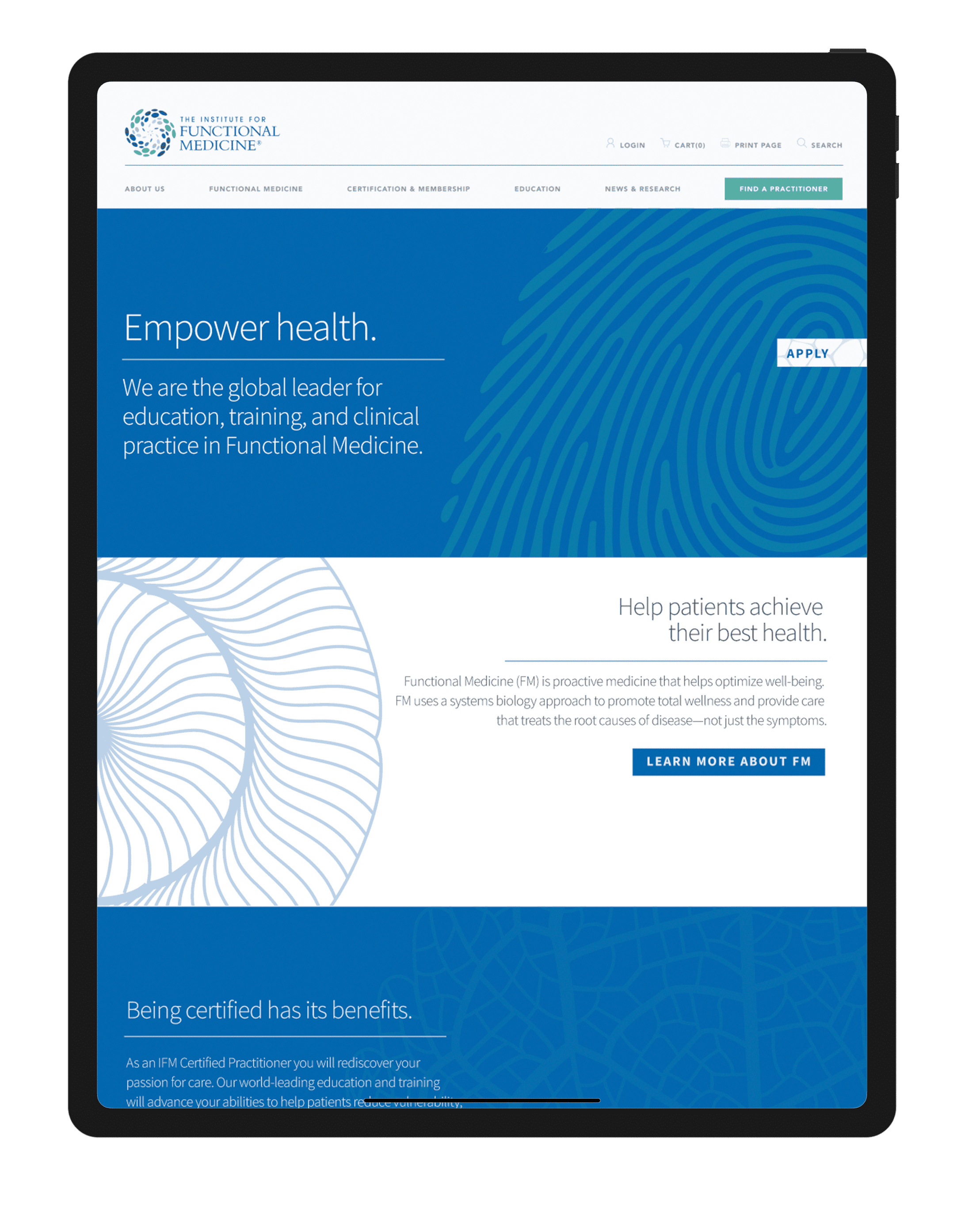 The Institute For Functional Medicine Website Displayed On A Device