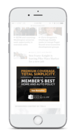 Mutual of Enumclaw Insurance Banner Ad On Mobile